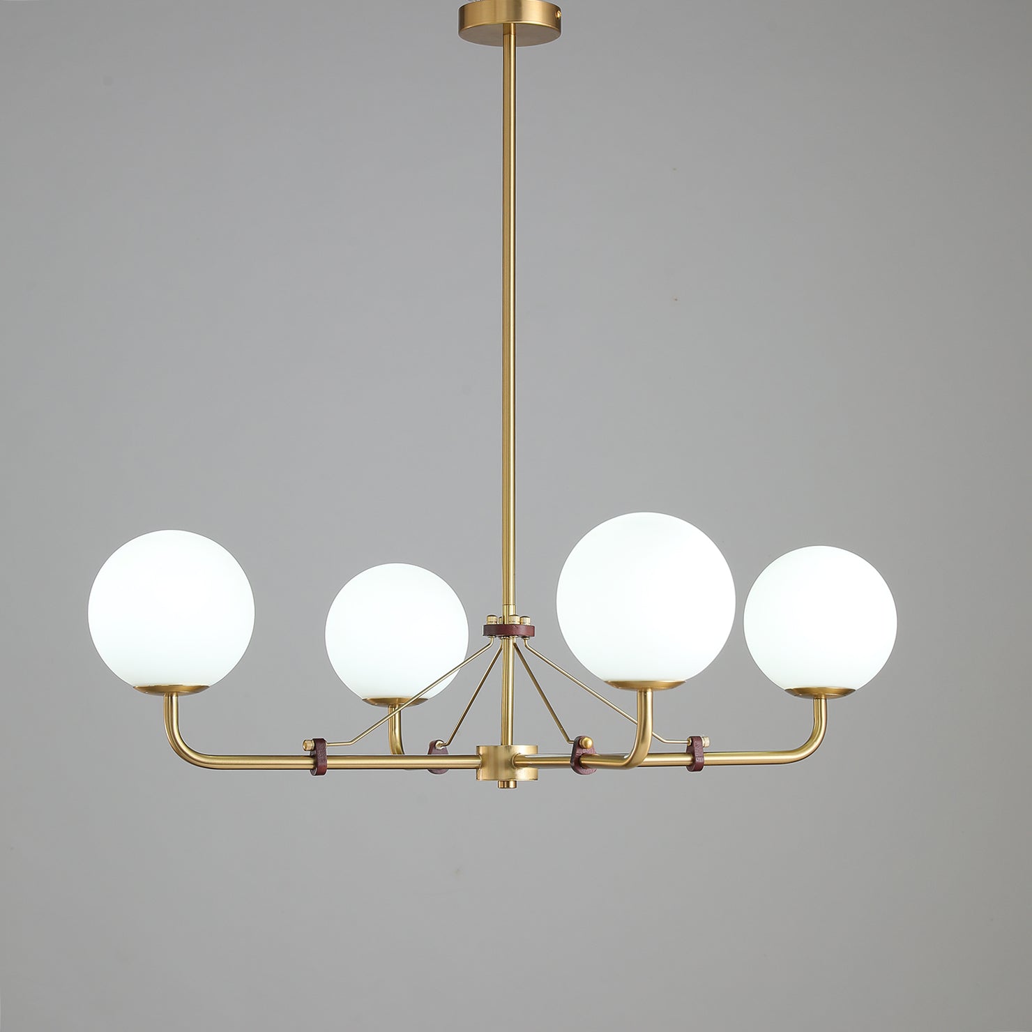 Oriarelle Chandelier Brass Globe Savanna Elegant