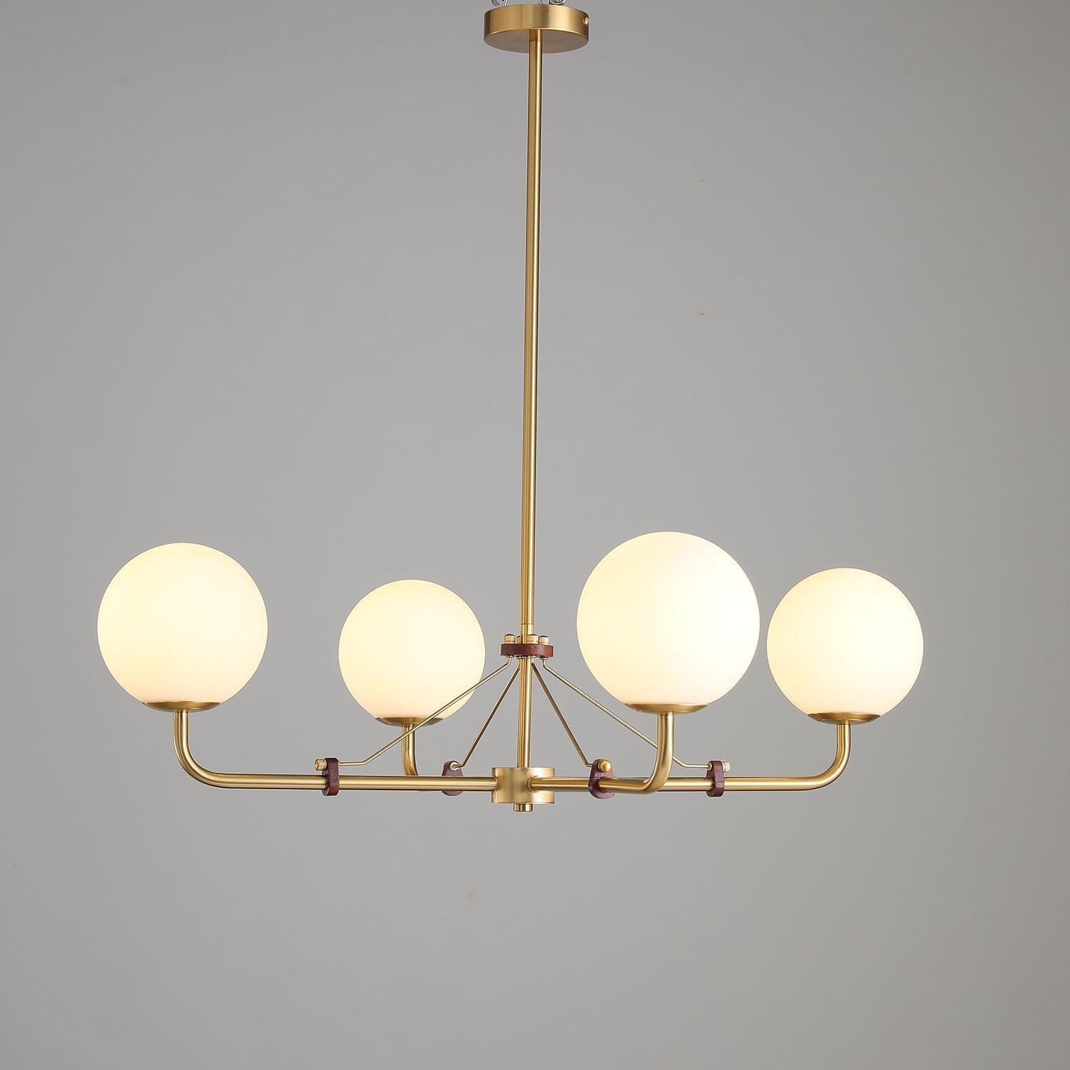Oriarelle Chandelier Brass Globe Savanna Elegant