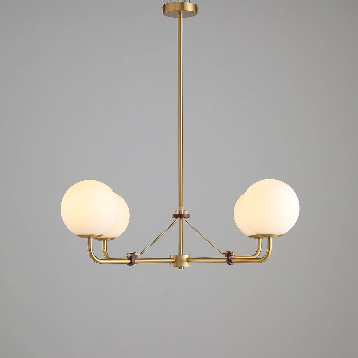 Oriarelle Chandelier Brass Globe Savanna Elegant