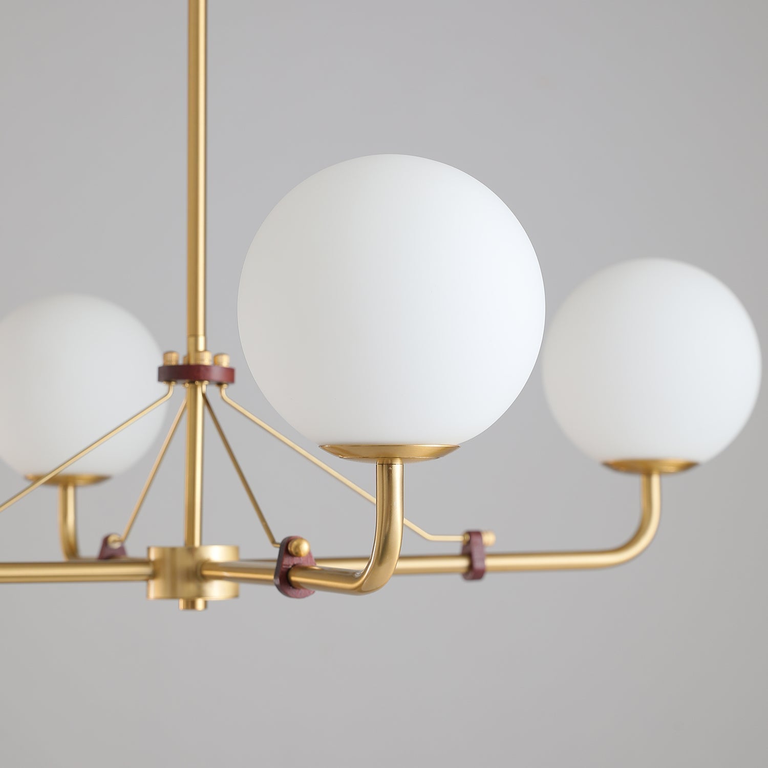 Oriarelle Chandelier Brass Globe Savanna Elegant