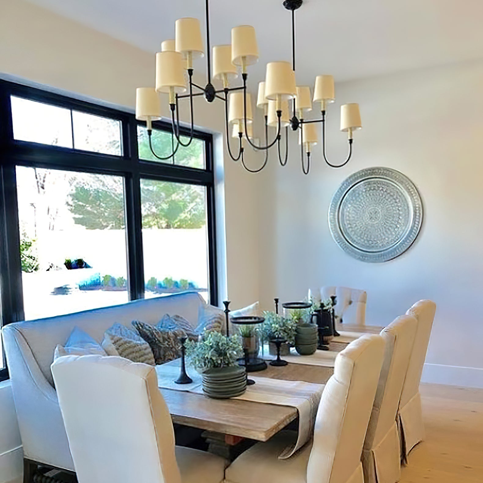 Orianine Chandelier Vendome Brass White Shade