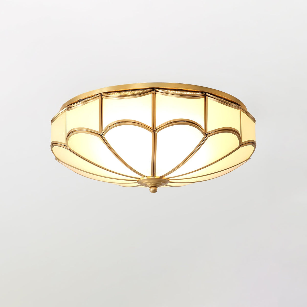 Evmarara Elegance Brass Glass Flush Ceiling Light