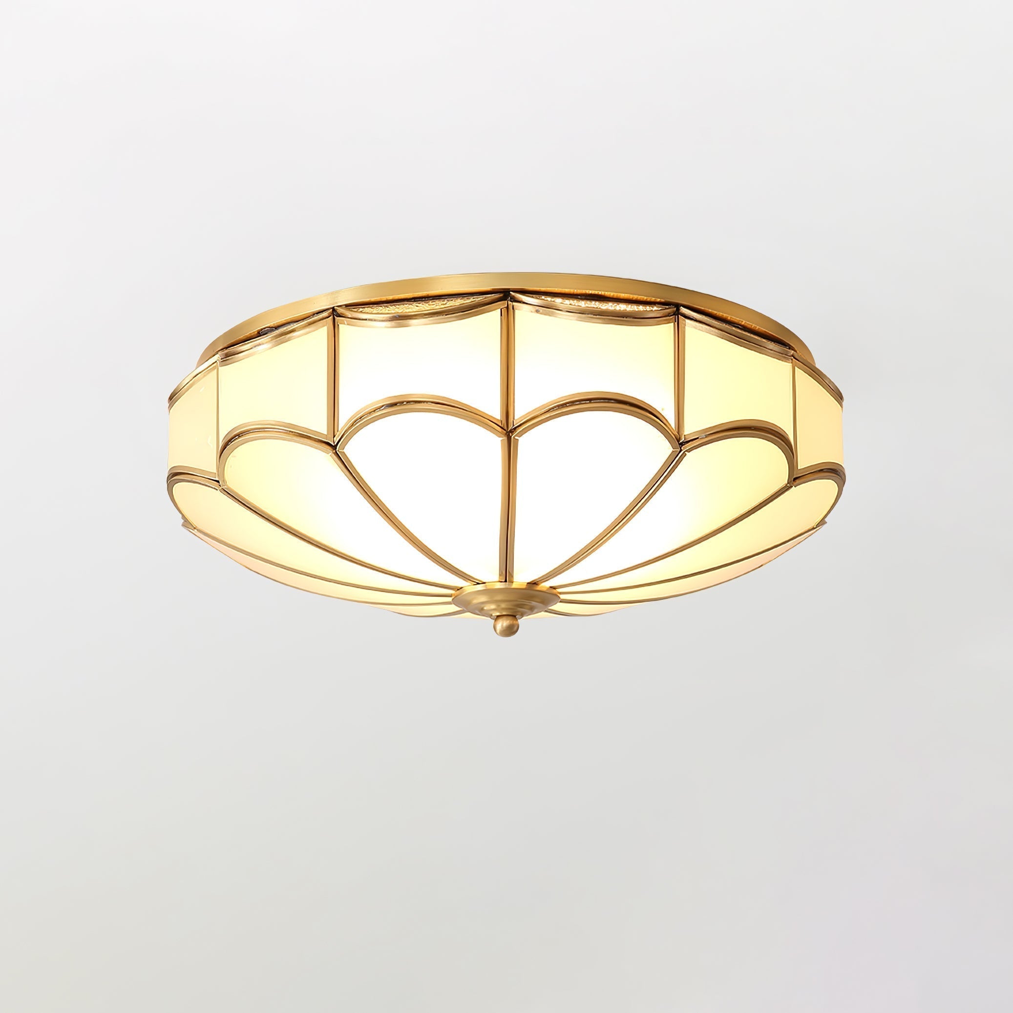 Evmarara Elegance Brass Glass Flush Ceiling Light