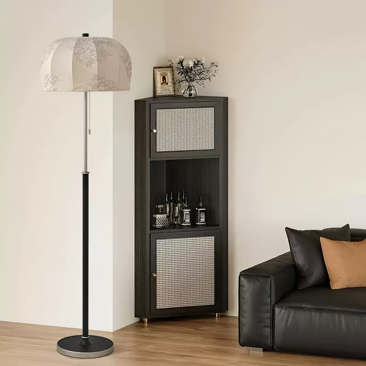 Cularo Fabric Wood Floor Lamp