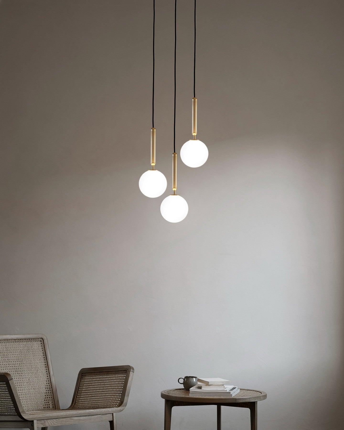 Azorila Modern Minimalist Swag Brass Glass Pendant Light