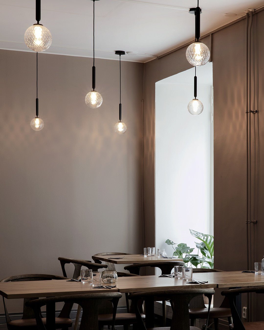 Azorila Modern Minimalist Swag Brass Glass Pendant Light