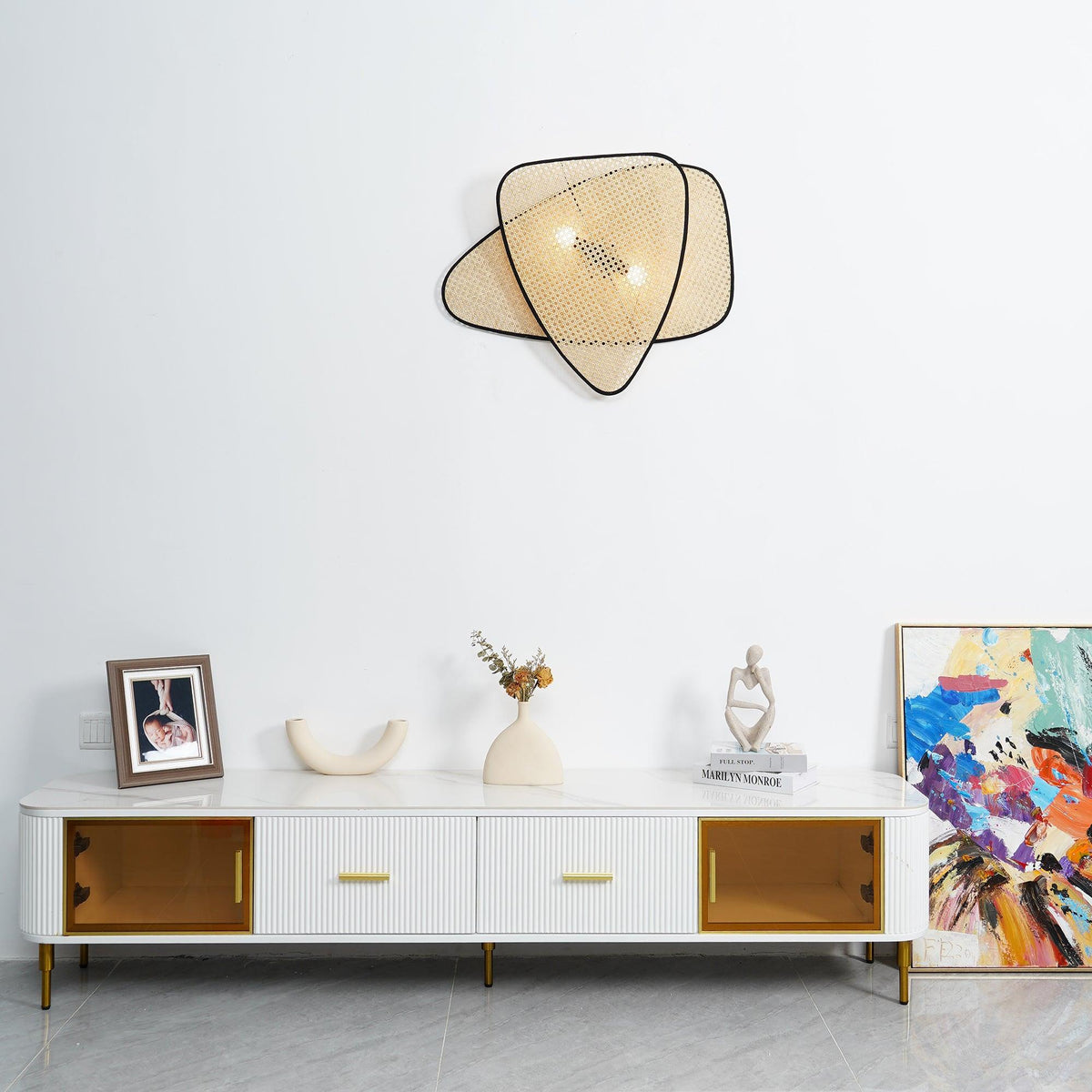 Caneira Art Natural Cannage Bamboo Sconce Wall lamp