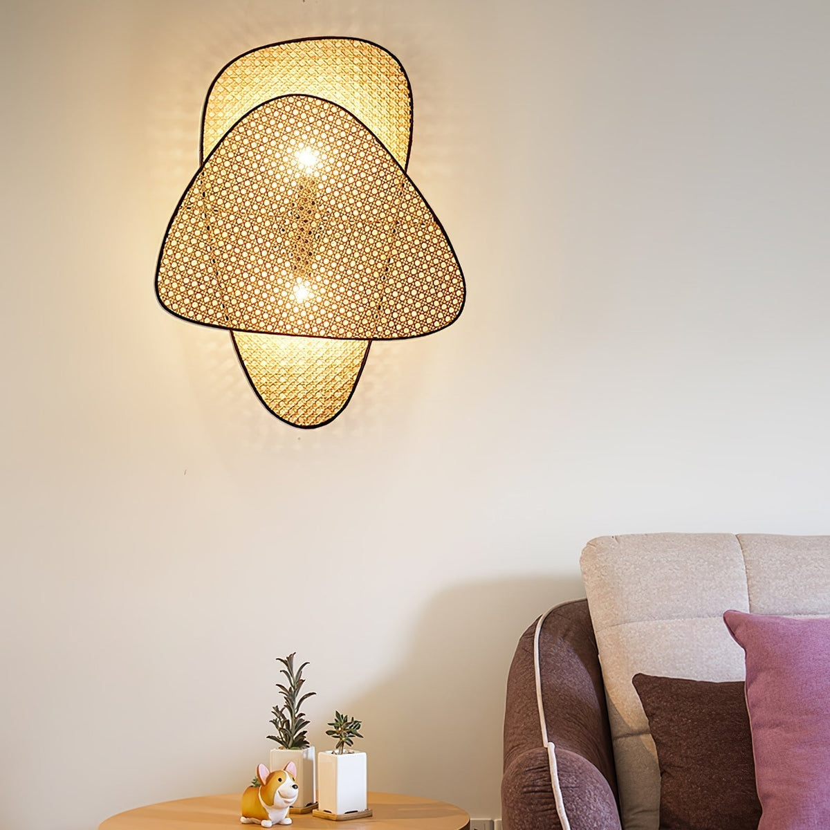 Caneira Art Natural Cannage Bamboo Sconce Wall lamp