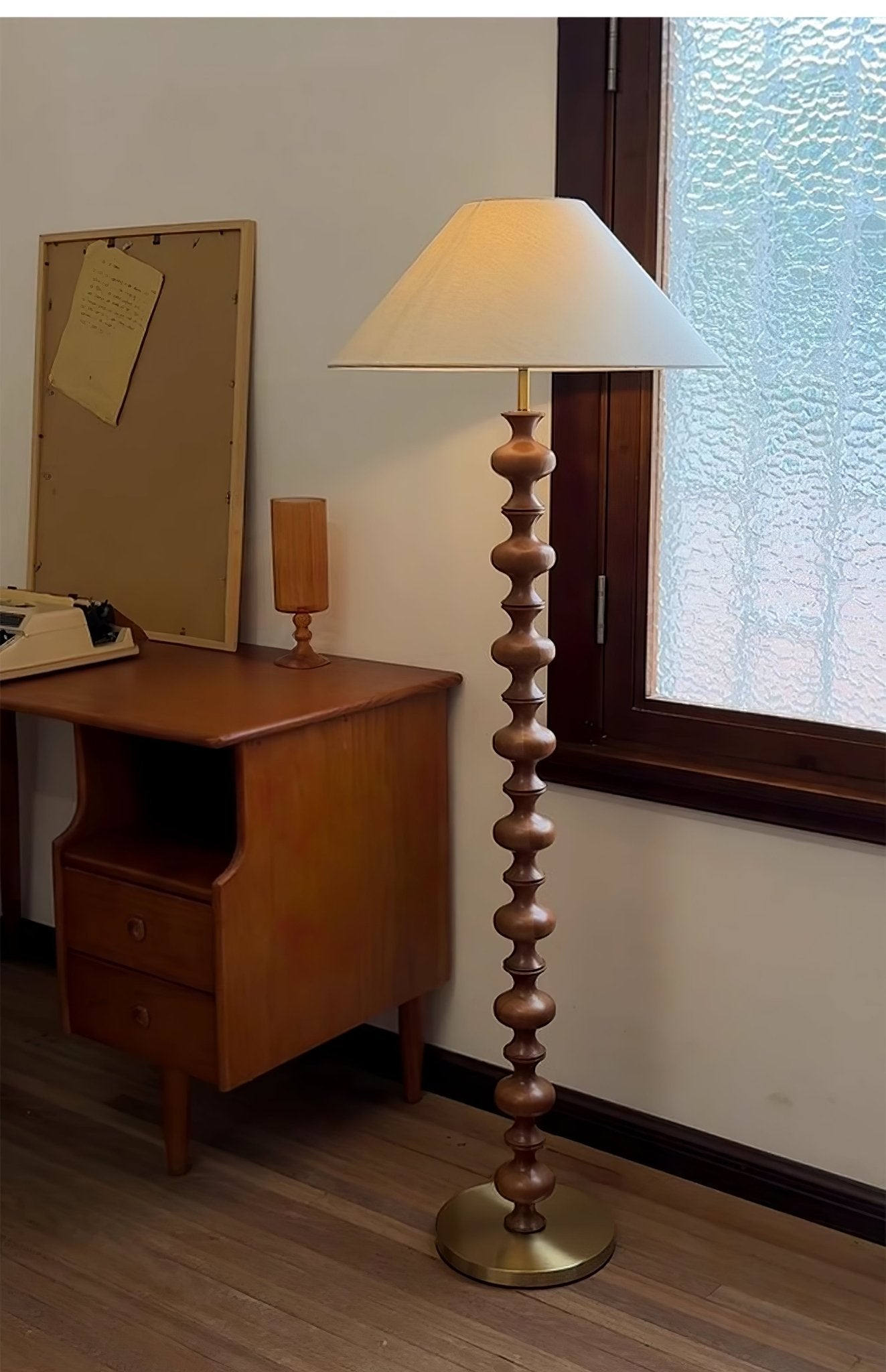 Sylirora Wood Fabric Floor Lamp
