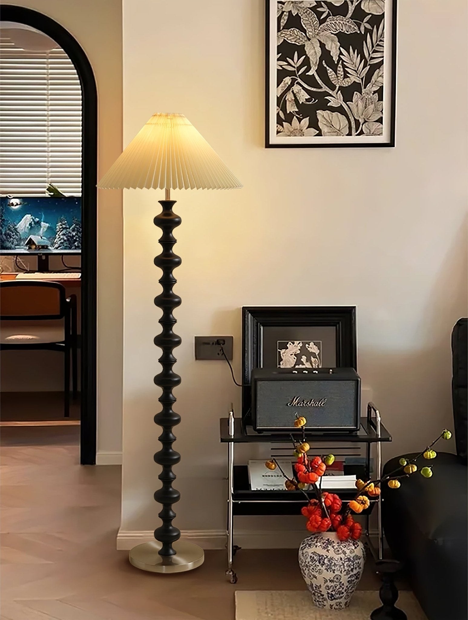 Sylirora Wood Fabric Floor Lamp