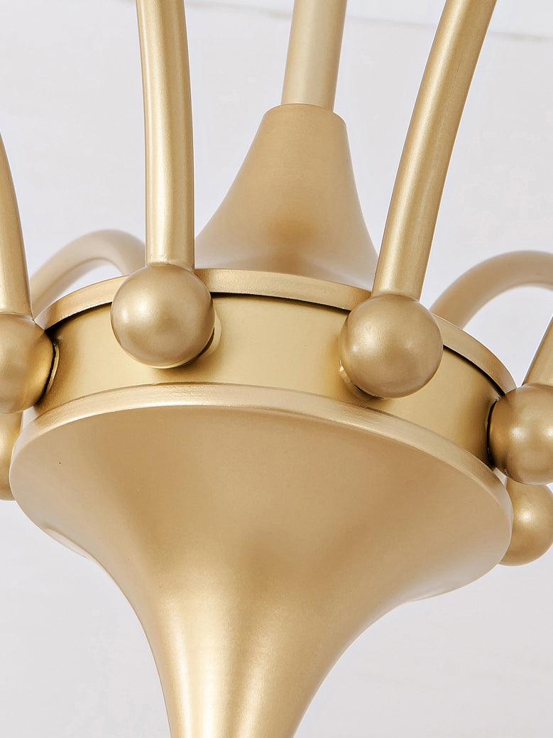 Zusk Chandelier Sculptural Glass Gold Modern 8-Light