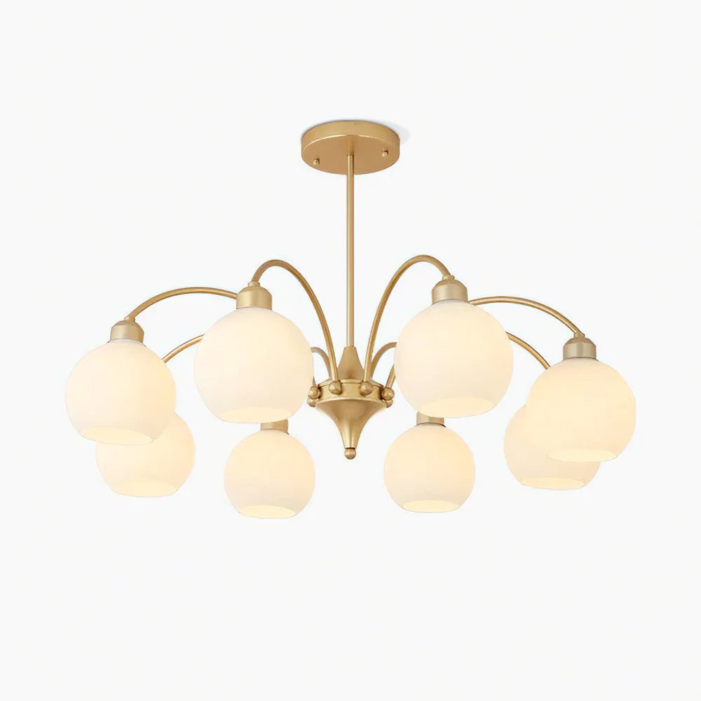 Zusk Chandelier Sculptural Glass Gold Modern 8-Light