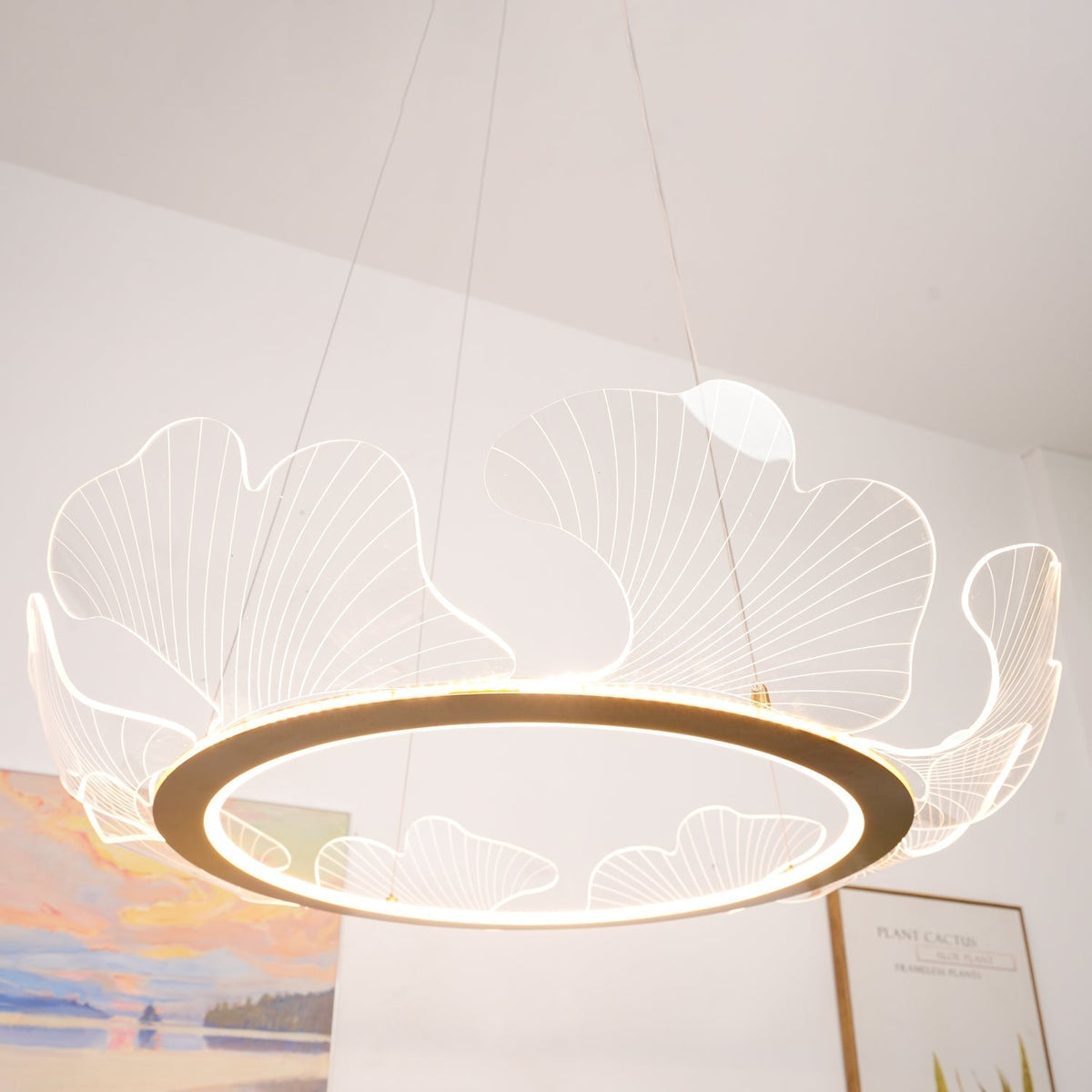 Lucisora Pendant Lamp Frosted Acrylic Floral Ring