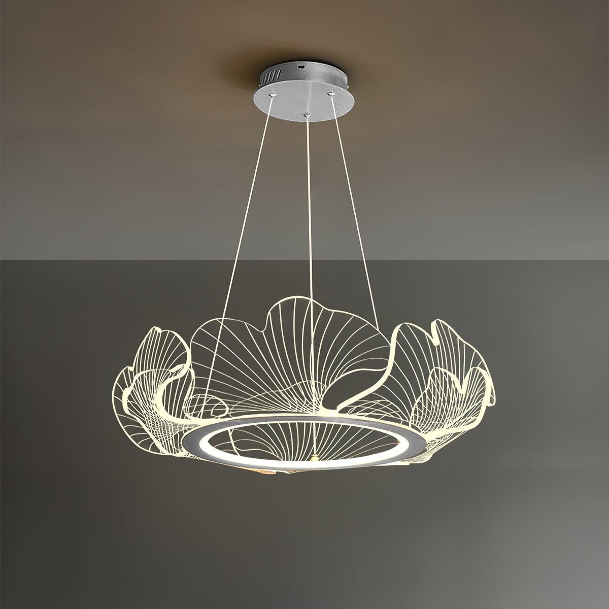 Lucisora Pendant Lamp Frosted Acrylic Floral Ring