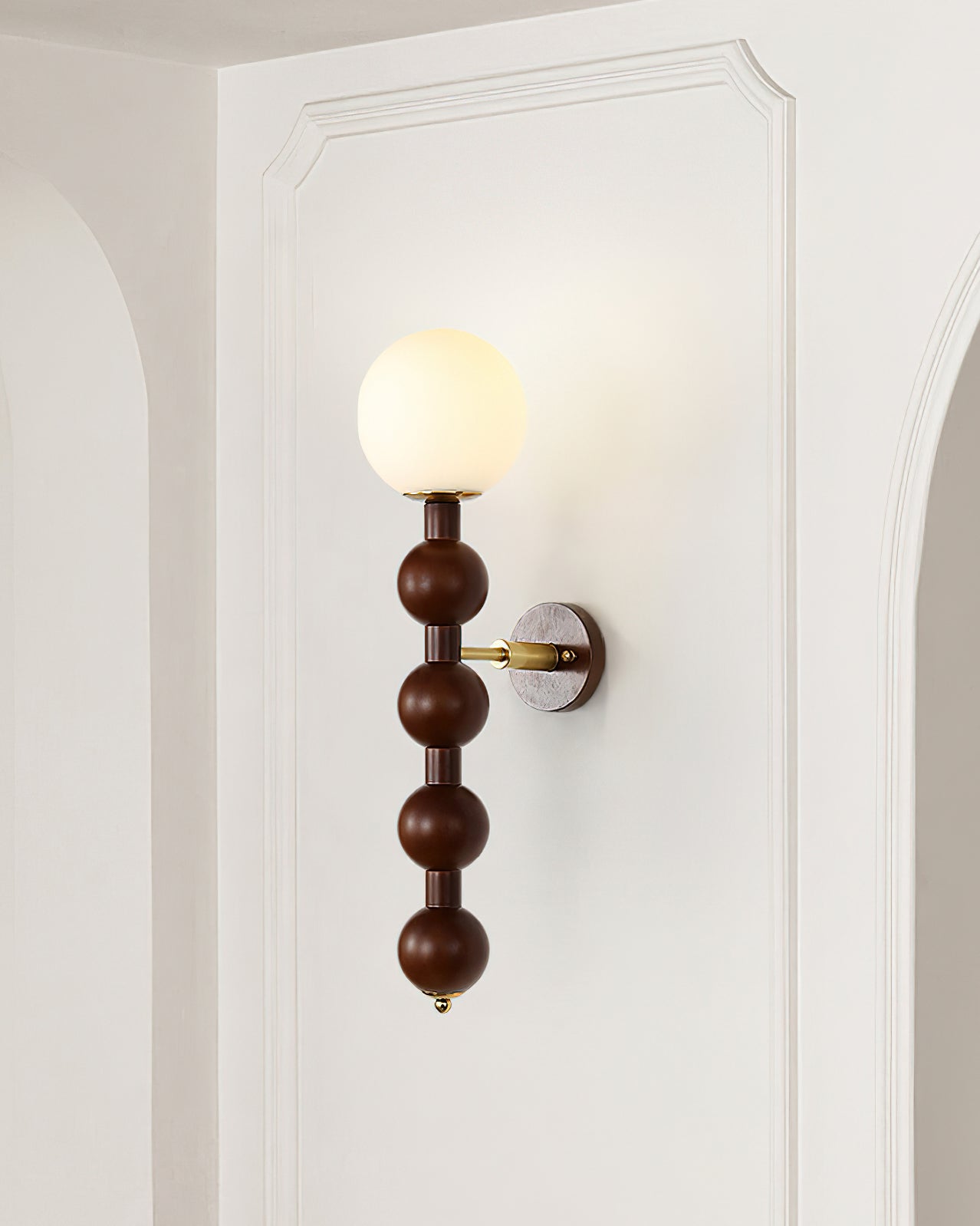 Wall Lamp Gourd in Wood and Glass Modern Style - Neutral Decor