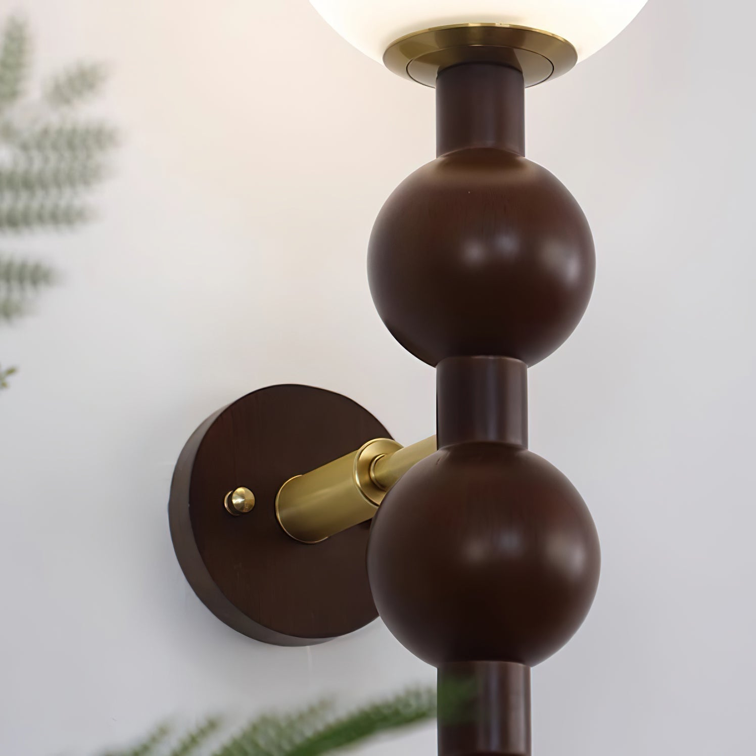 Wall Lamp Gourd in Wood and Glass Modern Style - Neutral Decor