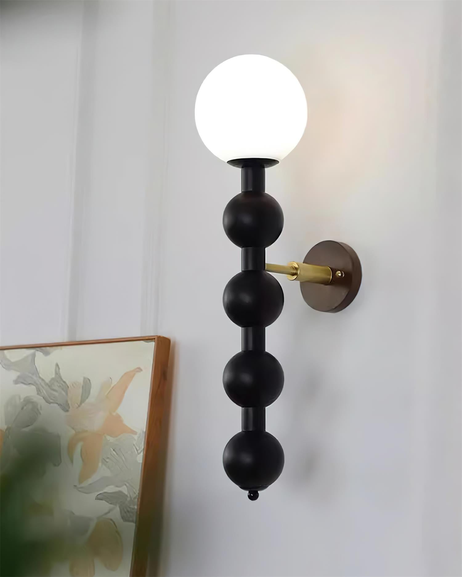 Wall Lamp Gourd in Wood and Glass Modern Style - Neutral Decor