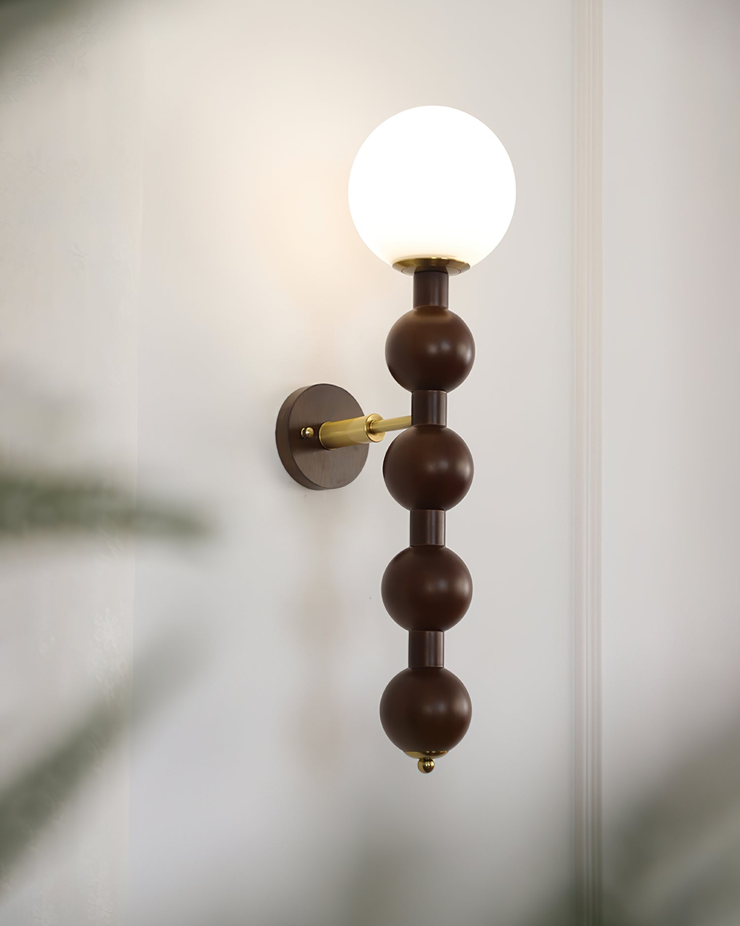 Wall Lamp Gourd in Wood and Glass Modern Style - Neutral Decor