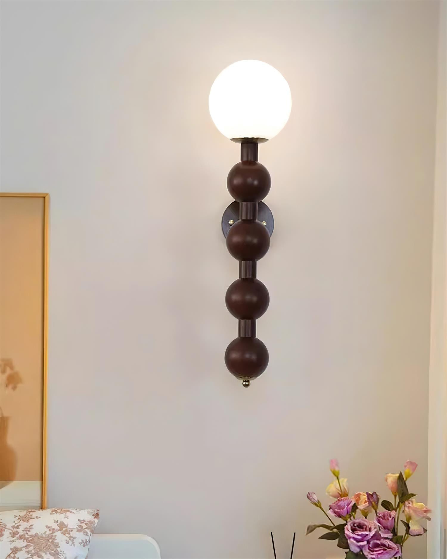 Wall Lamp Gourd in Wood and Glass Modern Style - Neutral Decor