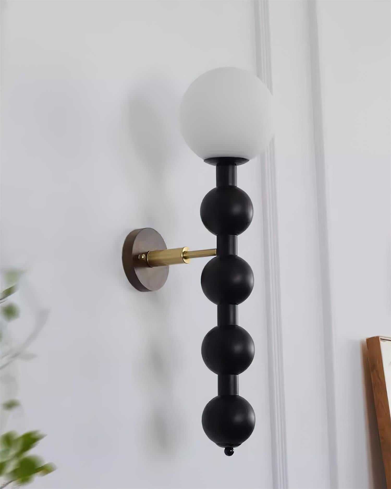 Wall Lamp Gourd in Wood and Glass Modern Style - Neutral Decor