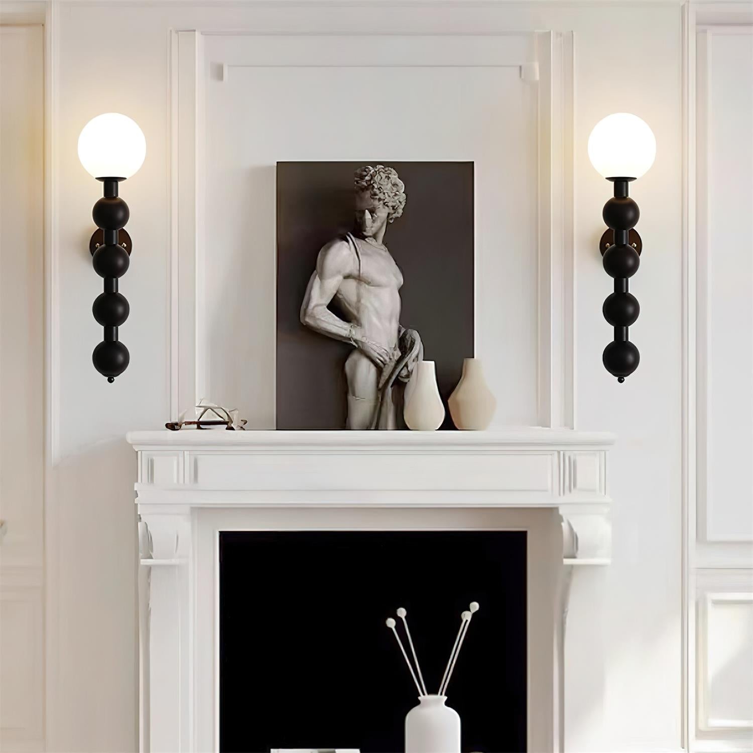 Wall Lamp Gourd in Wood and Glass Modern Style - Neutral Decor