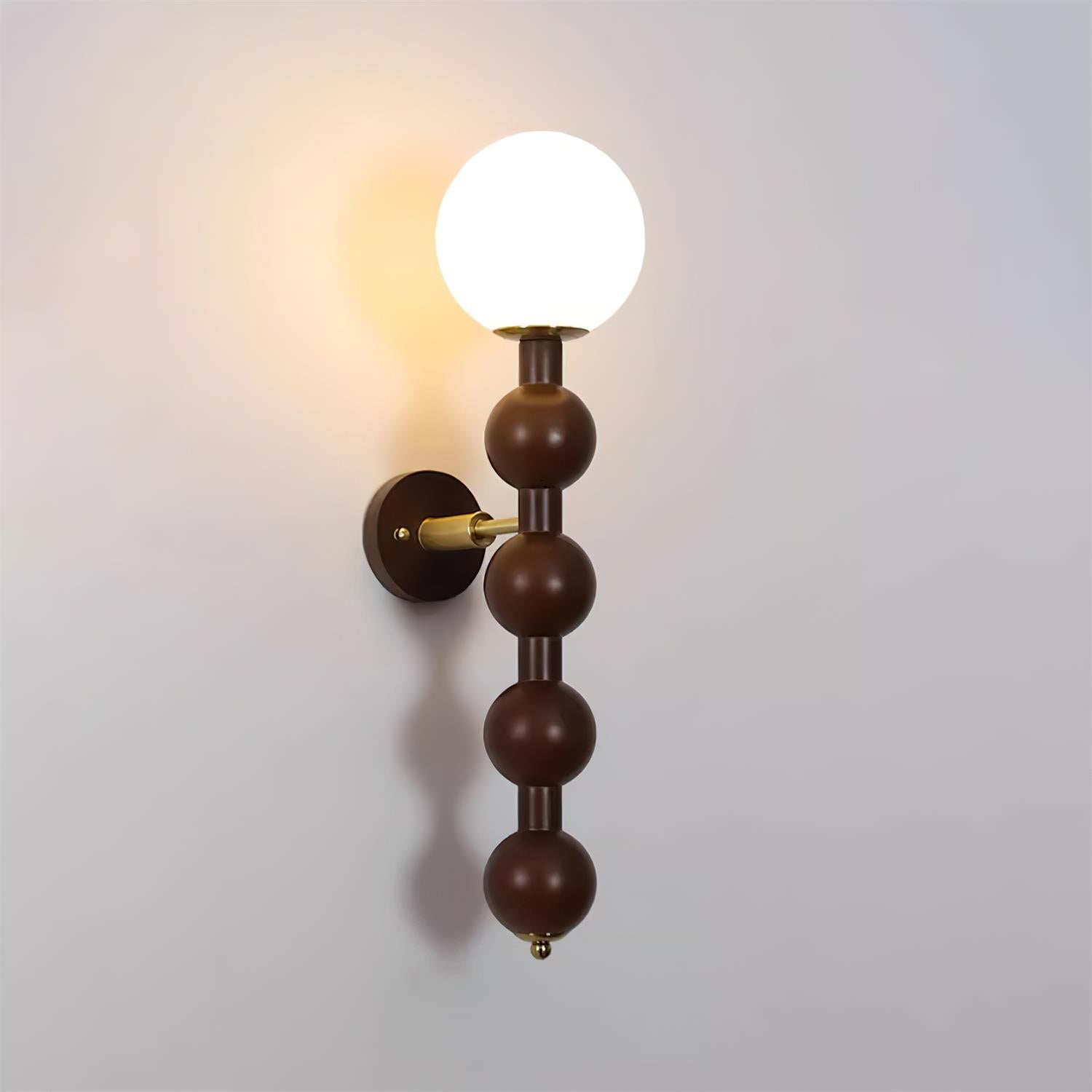 Wall Lamp Gourd in Wood and Glass Modern Style - Neutral Decor