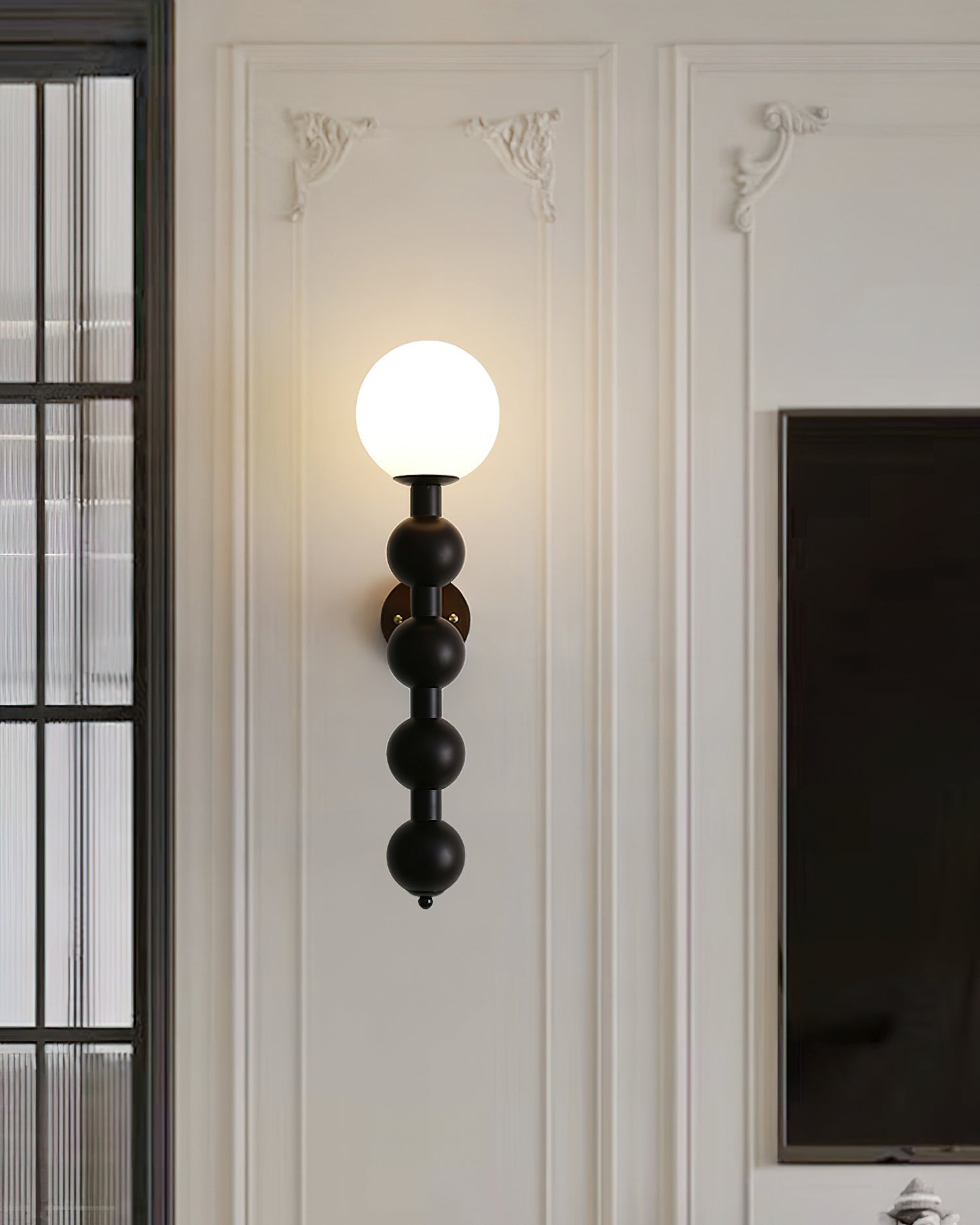 Wall Lamp Gourd in Wood and Glass Modern Style - Neutral Decor