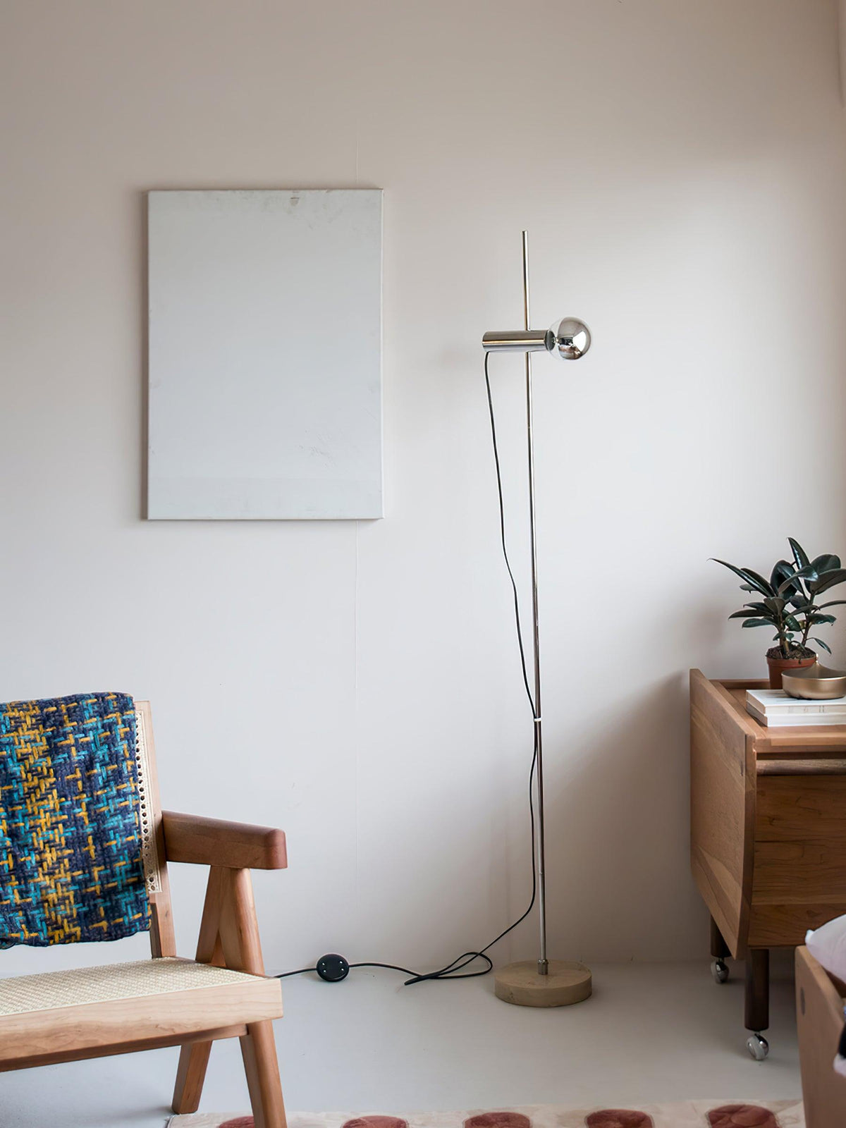Orbital Industrial Marble Floor Lamp