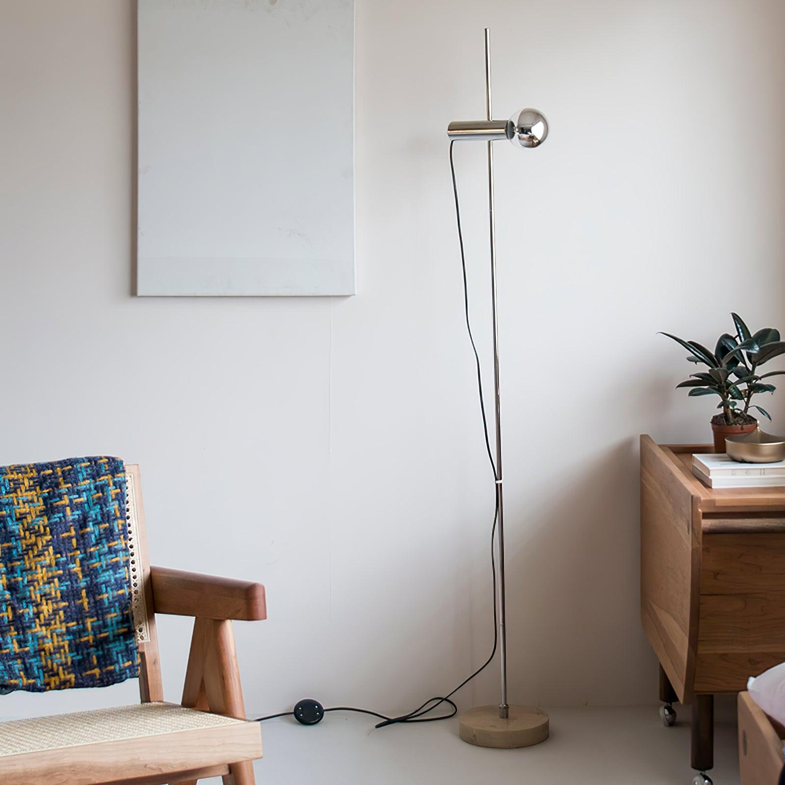 Orbital Industrial Marble Floor Lamp