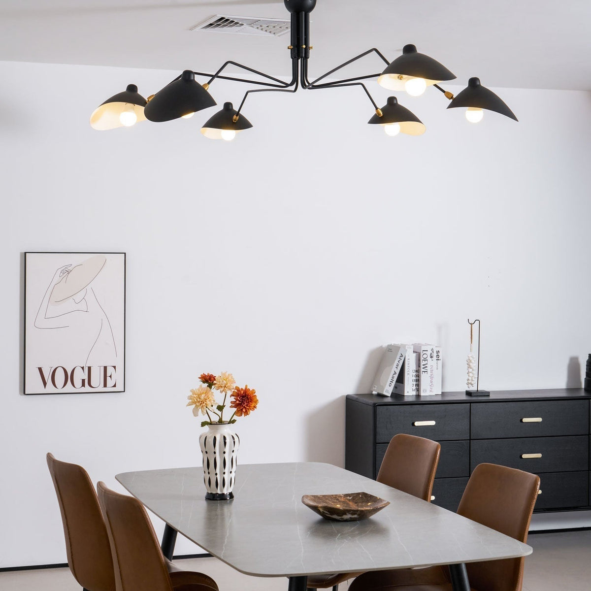 Wesley Minimalist Metal Ceiling Light Three Arm
