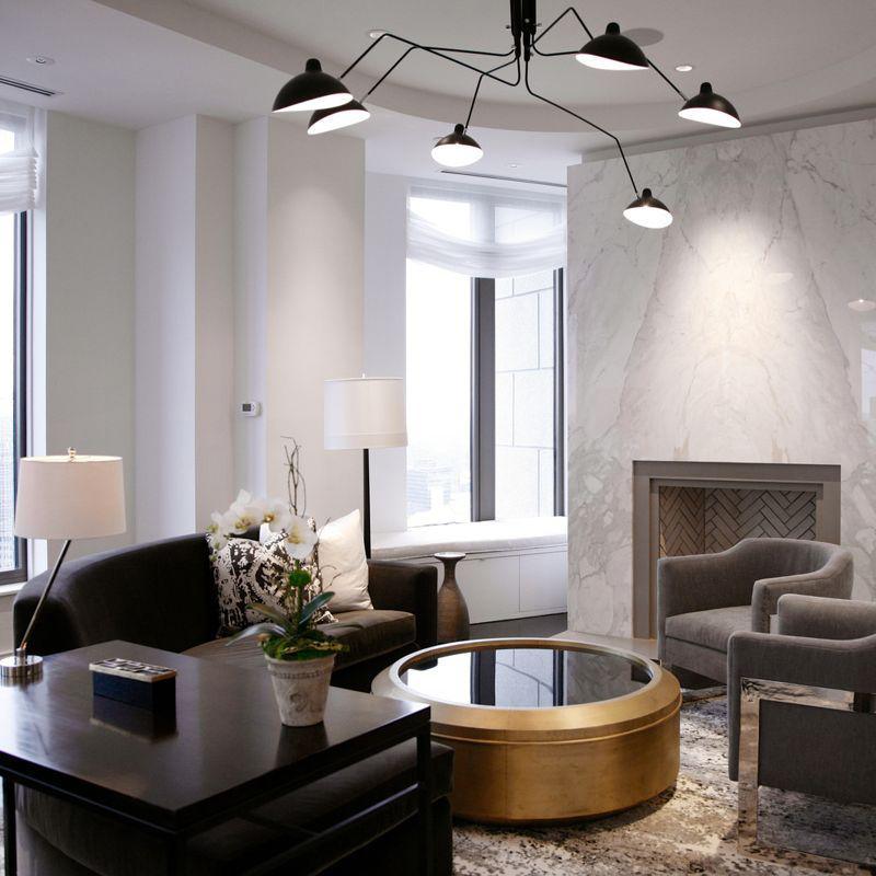 Wesley Minimalist Metal Ceiling Light Three Arm