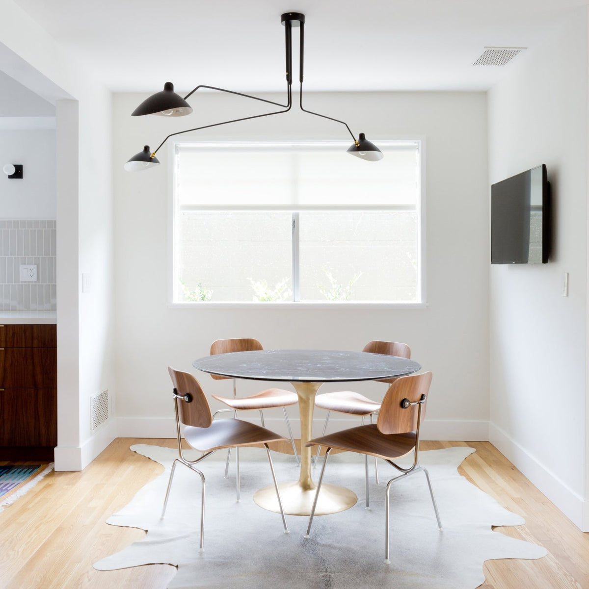 Wesley Minimalist Metal Ceiling Light Three Arm