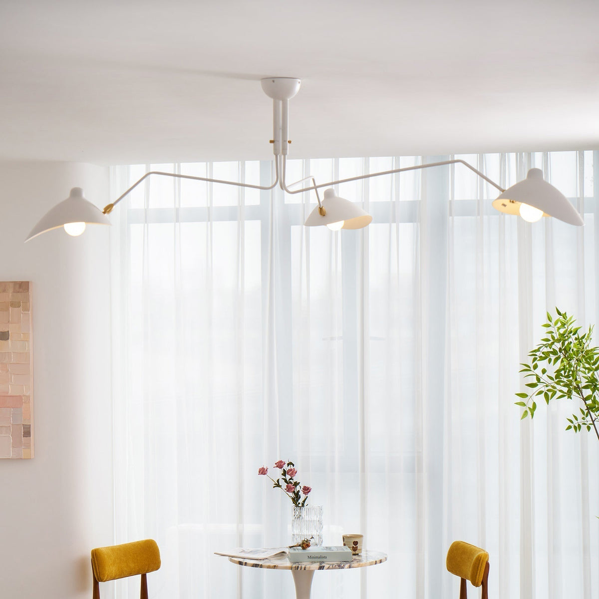 Wesley Minimalist Metal Ceiling Light Three Arm