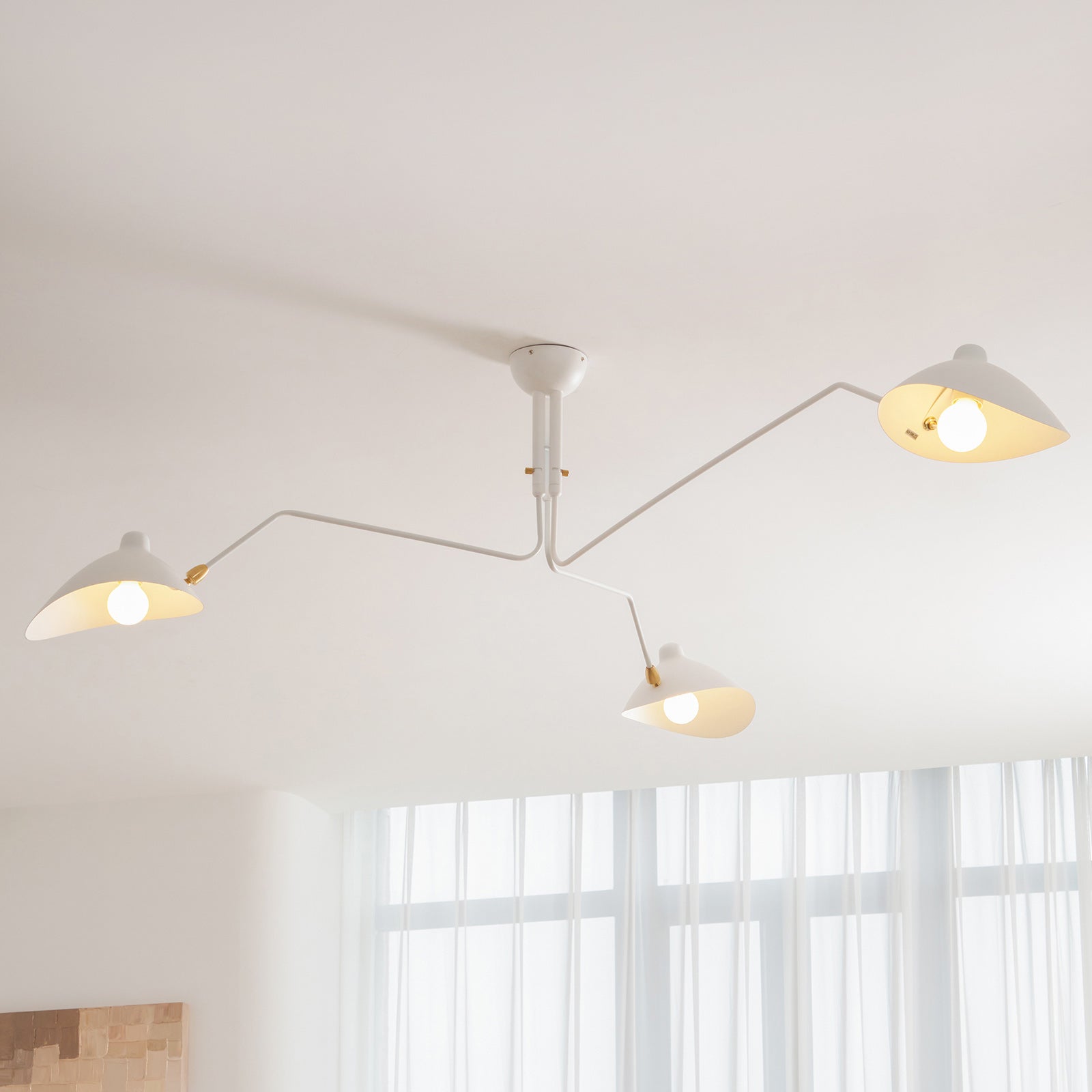 Wesley Minimalist Metal Ceiling Light Three Arm