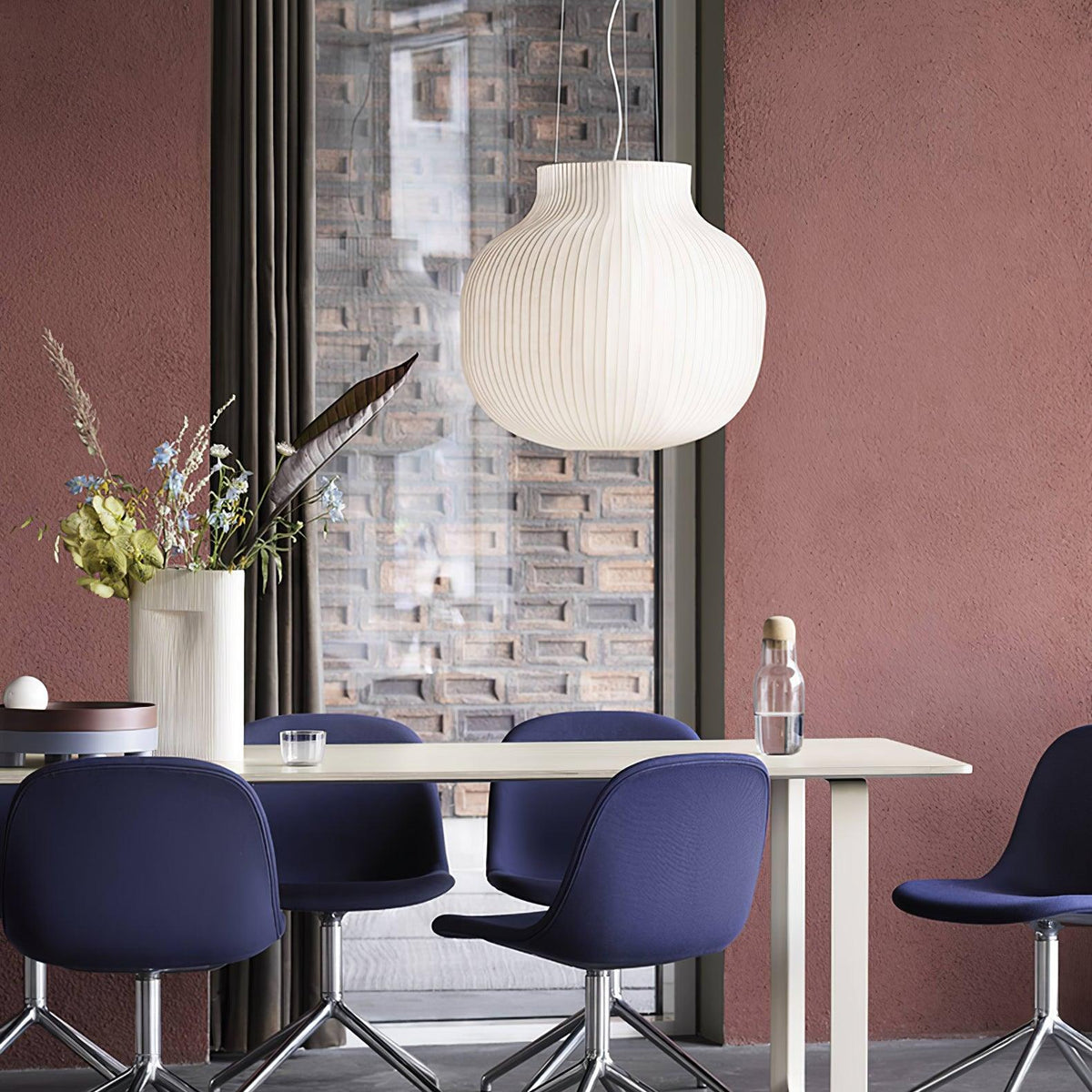 Teriivora Silk Ribbed Pendant Light