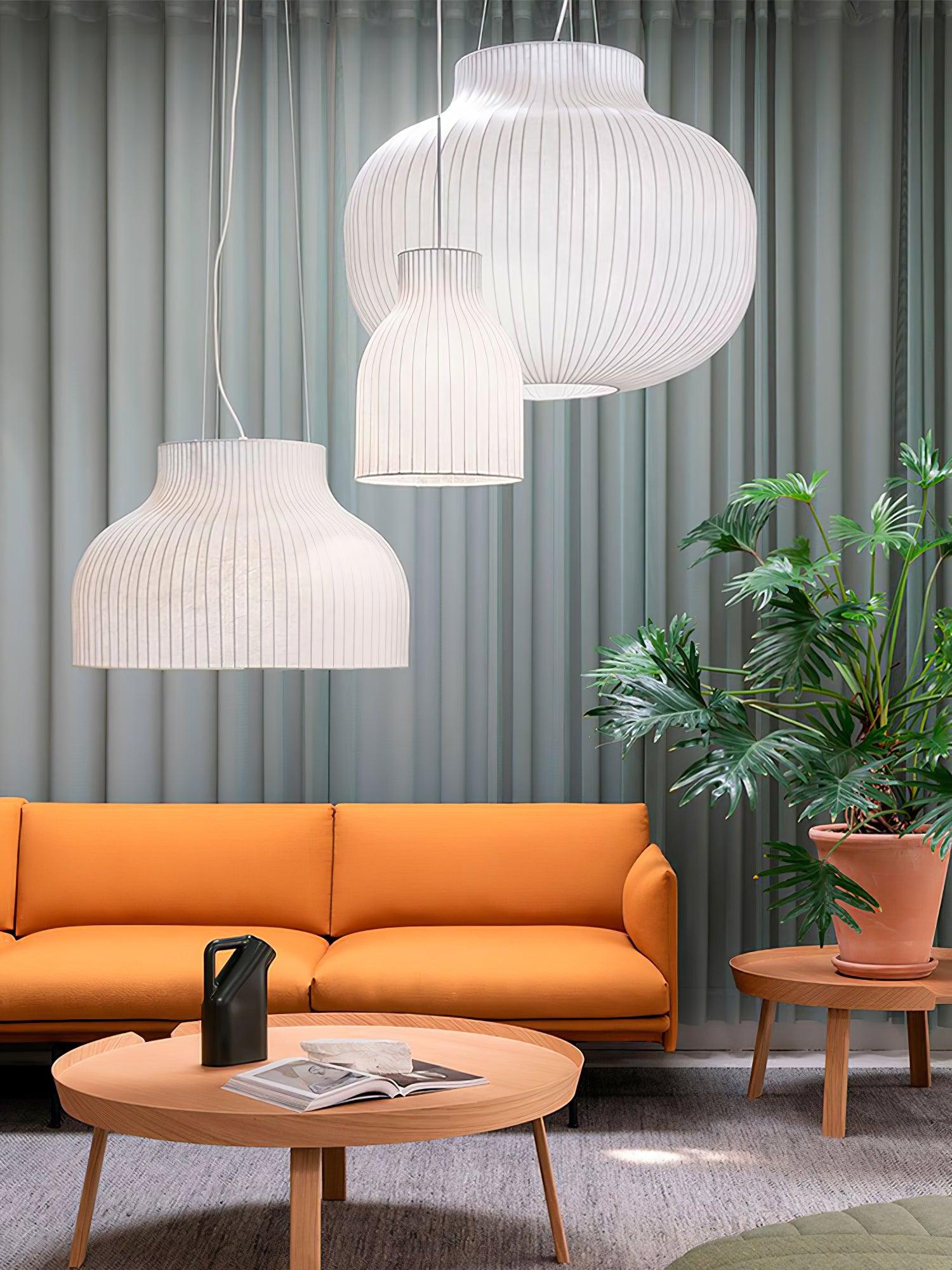 Teriivora Silk Ribbed Pendant Light