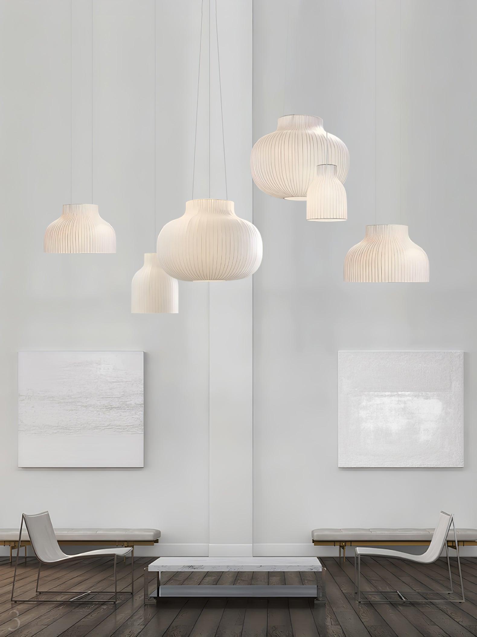 Teriivora Silk Ribbed Pendant Light