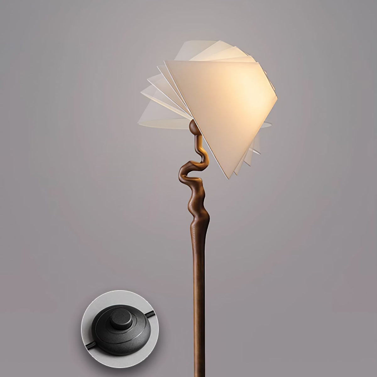 Avloril Artistic Wooden Floor Lamp