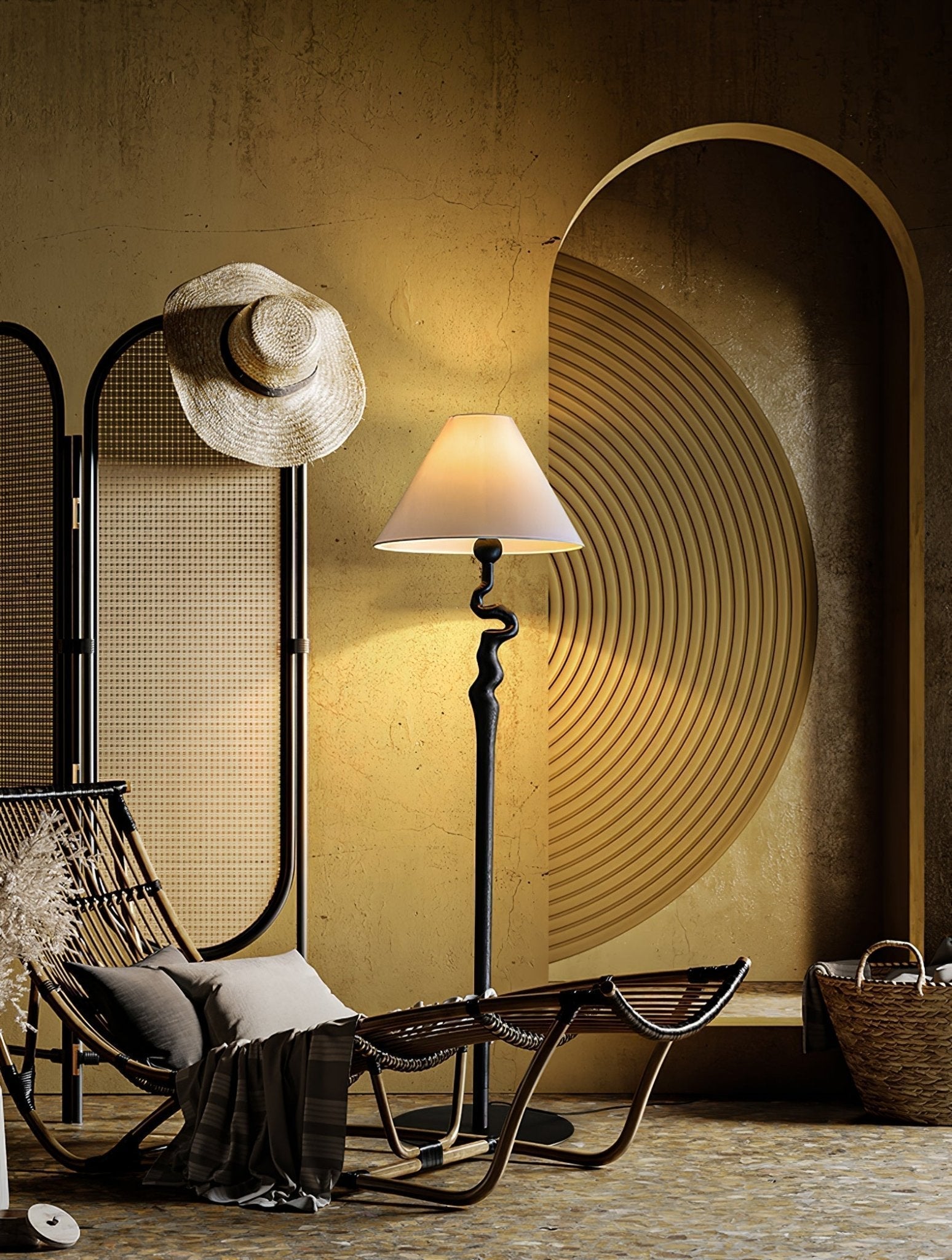 Avloril Artistic Wooden Floor Lamp