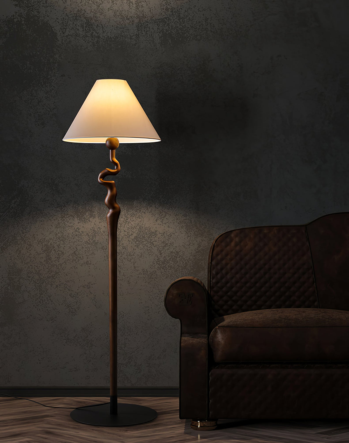 Avloril Artistic Wooden Floor Lamp