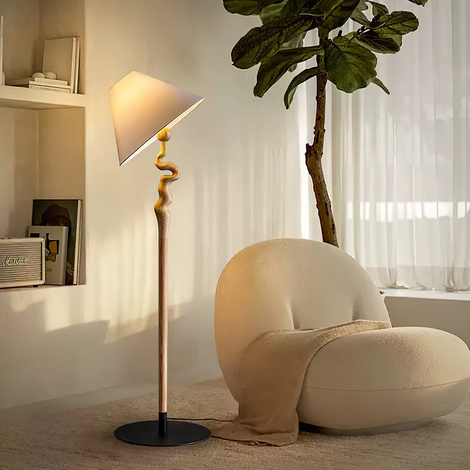 Avloril Artistic Wooden Floor Lamp