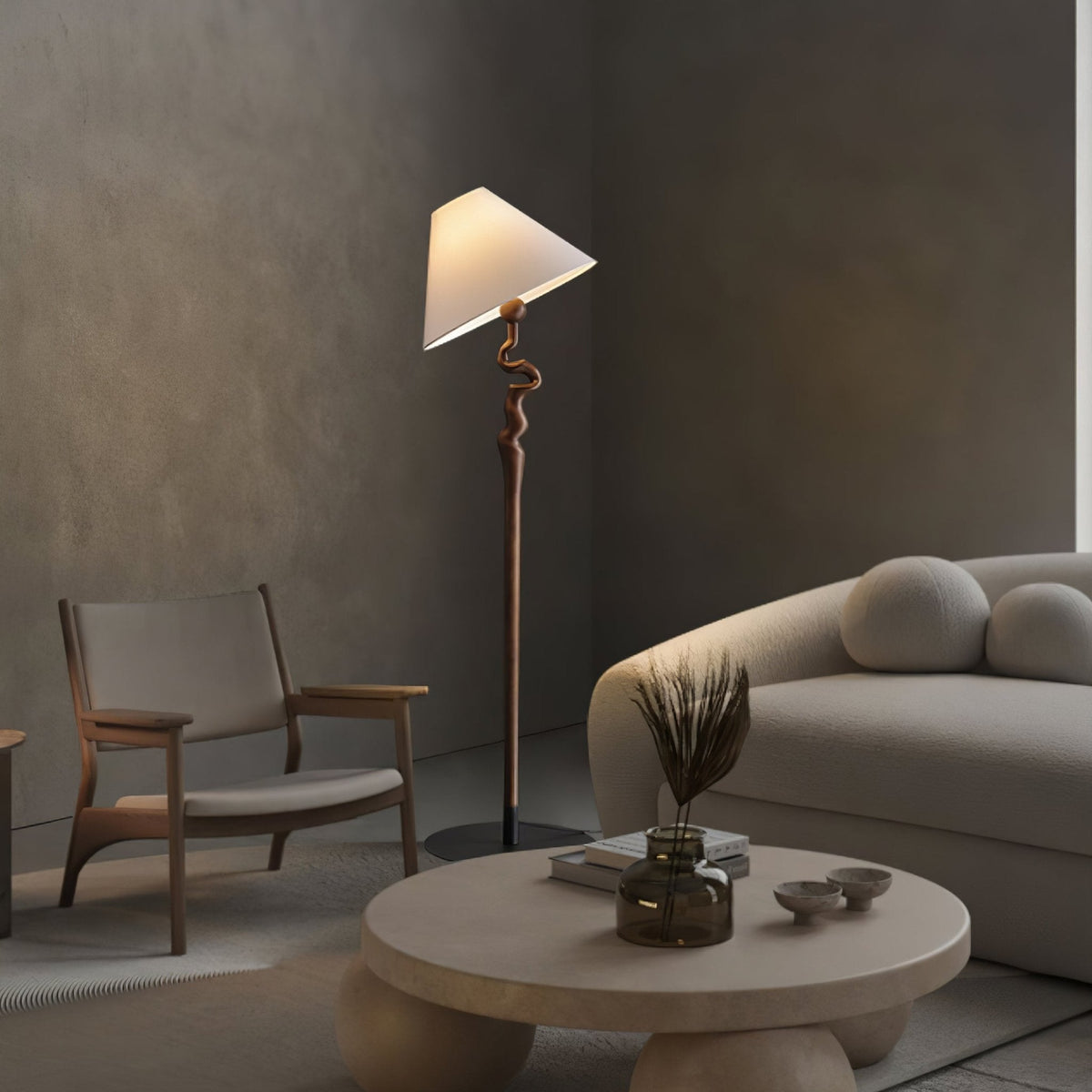 Avloril Artistic Wooden Floor Lamp
