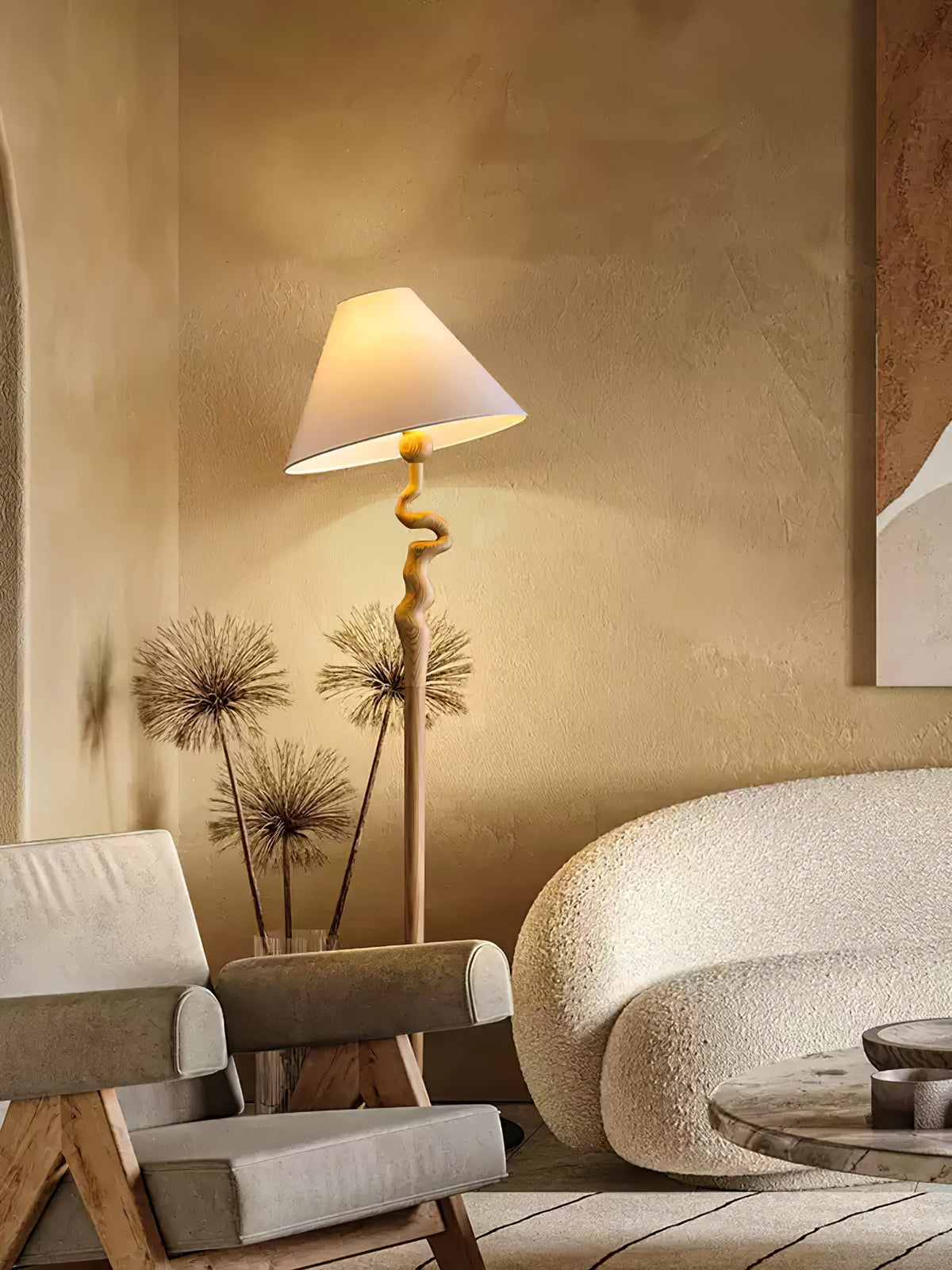 Avloril Artistic Wooden Floor Lamp
