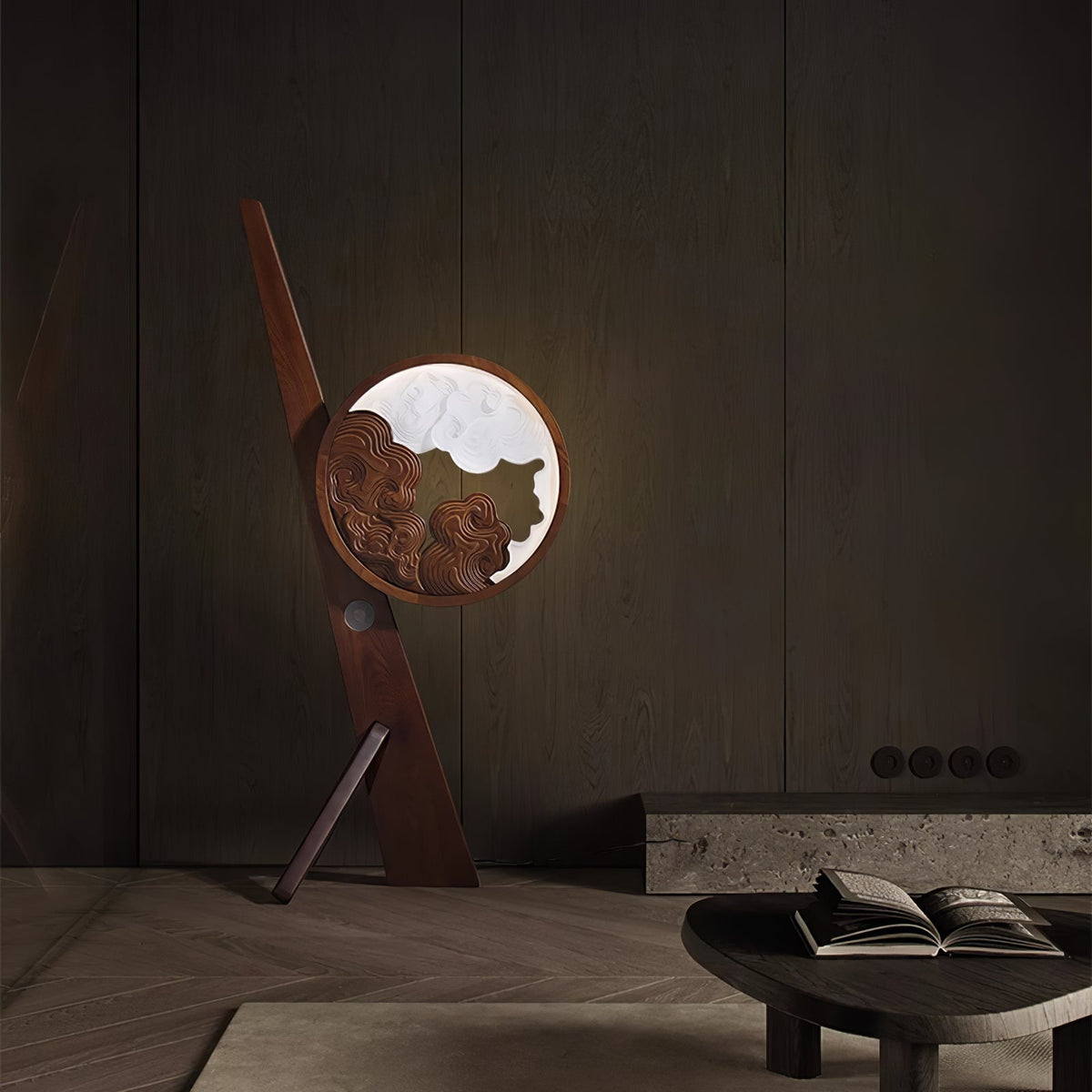 Cunoreth Rustic Wood Table Lamp