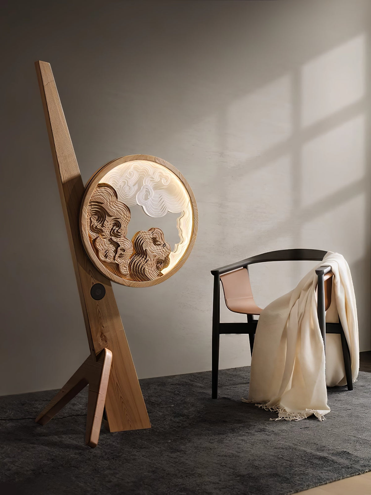 Cunoreth Rustic Wood Table Lamp