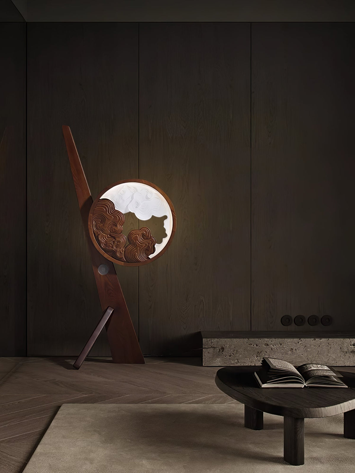 Cunoreth Rustic Wood Table Lamp
