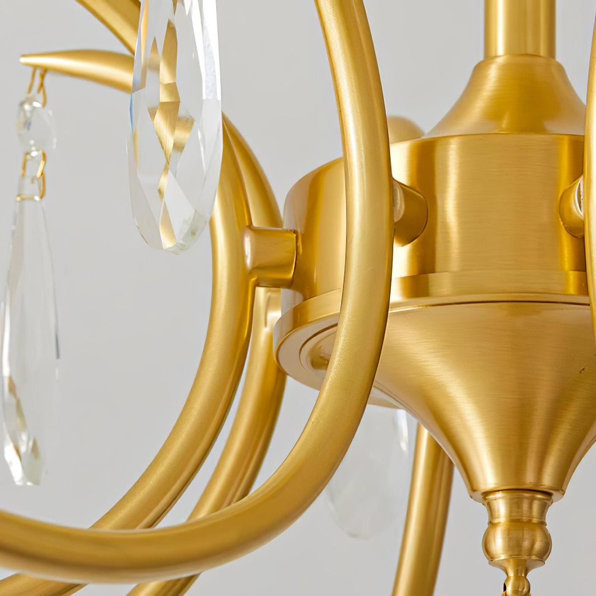 Eiriaria Petal Glass Brass Chandelier