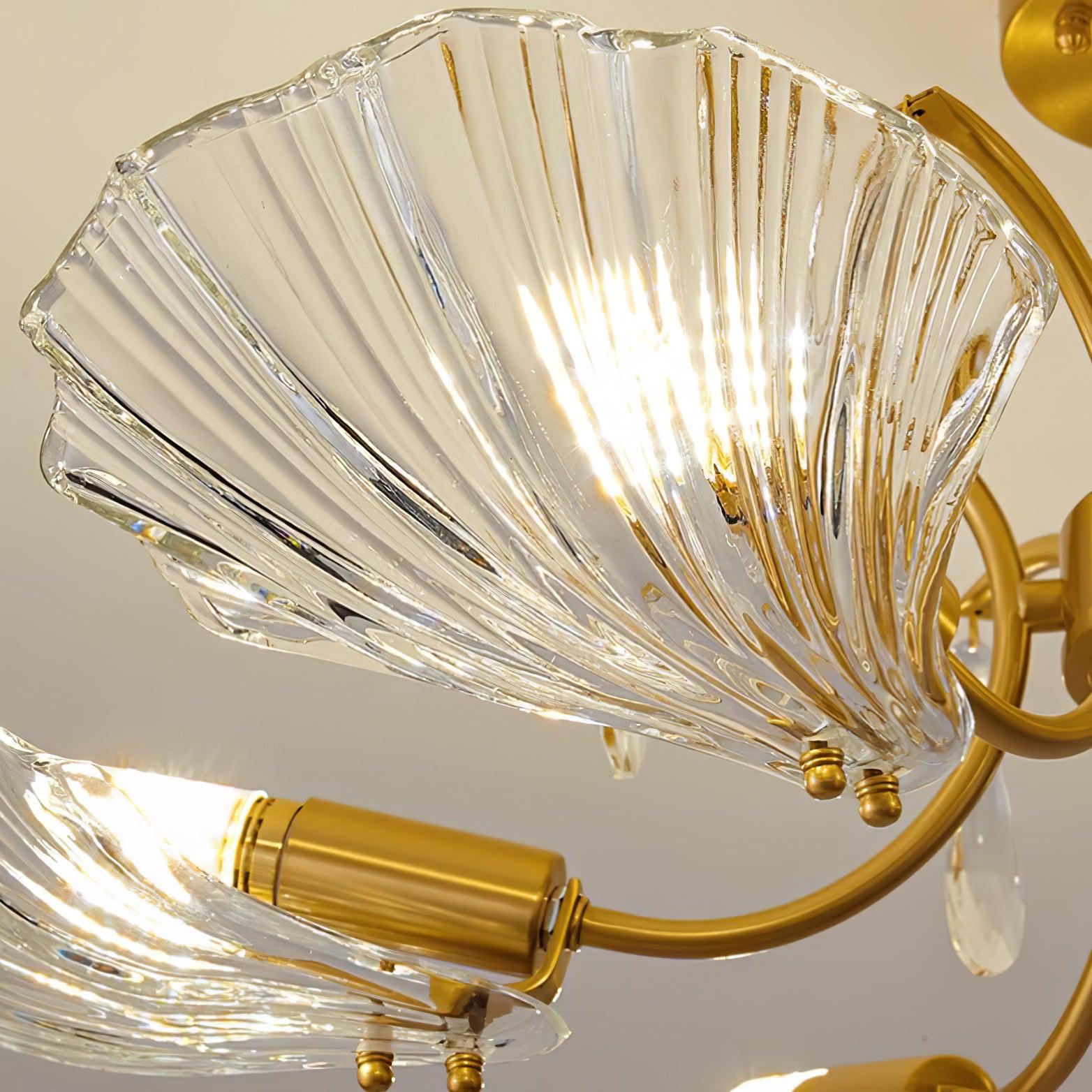 Eiriaria Petal Glass Brass Chandelier