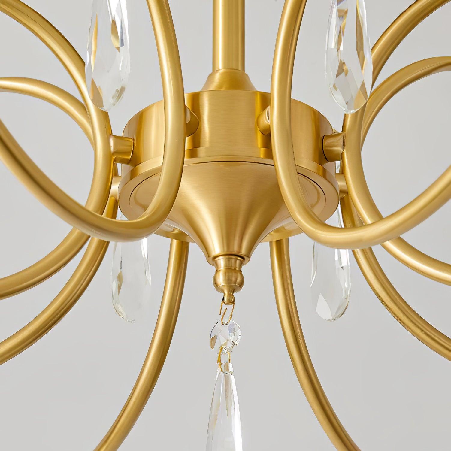 Eiriaria Petal Glass Brass Chandelier
