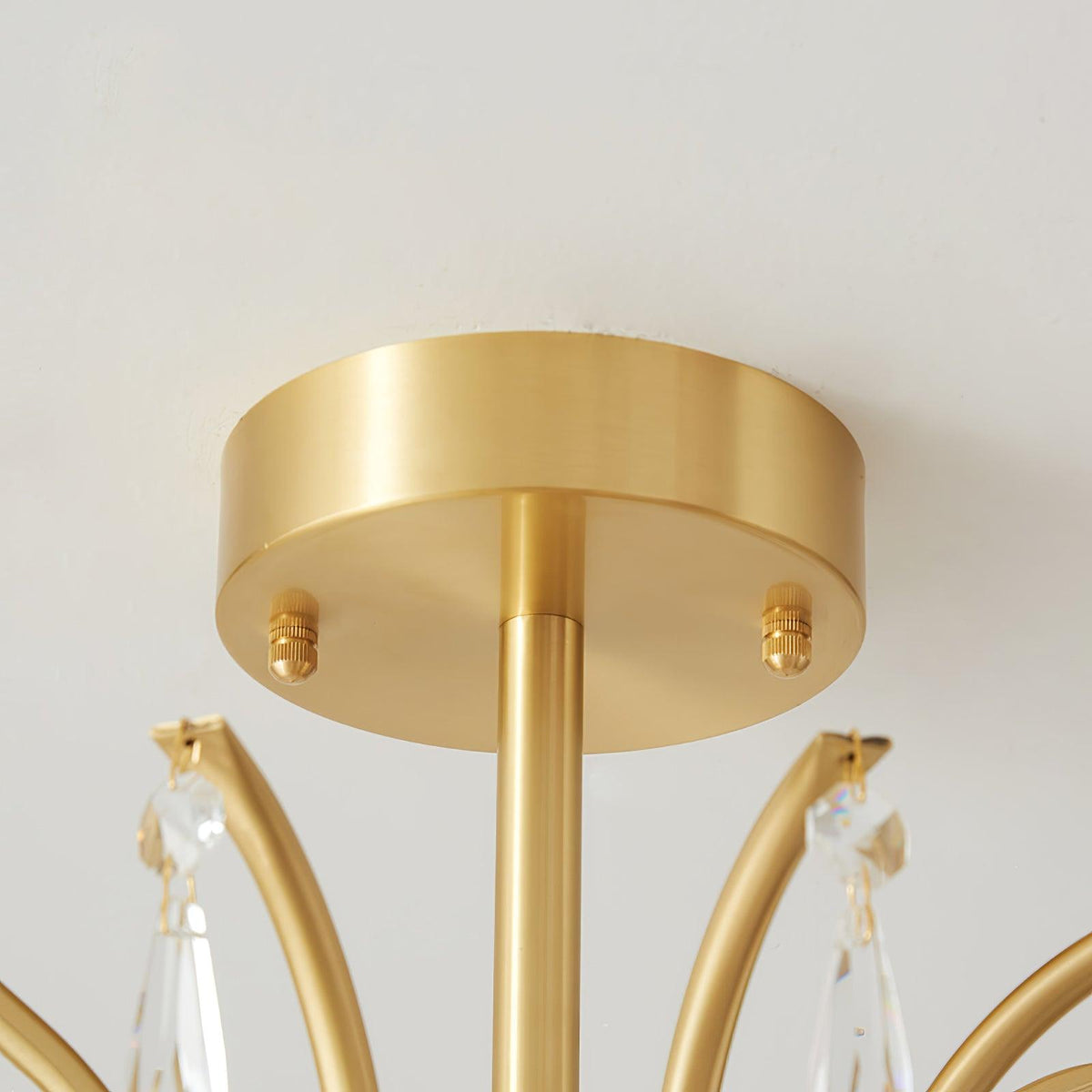 Eiriaria Petal Glass Brass Chandelier